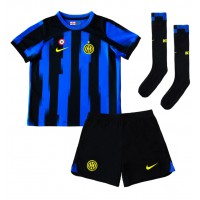 Camisa de Futebol Inter Milan Denzel Dumfries #2 Equipamento Principal Infantil 2024-25 Manga Curta (+ Calças curtas)